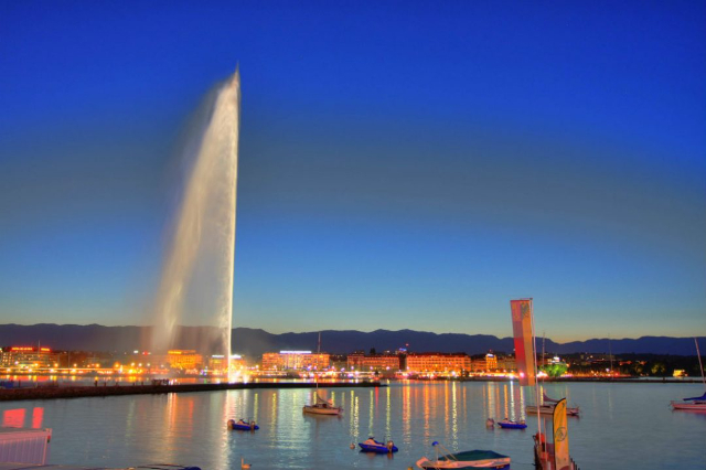 Jet d'Eau, den store fontæne i Genève