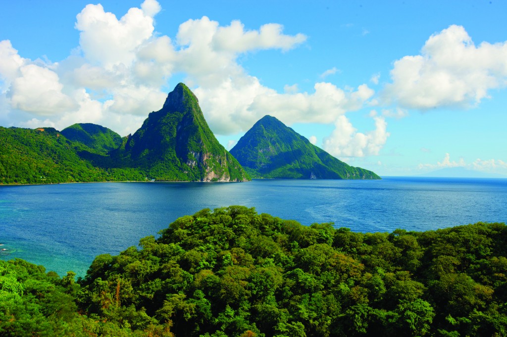 The Pitons, St. Lucia's twin towering peaks Secret World