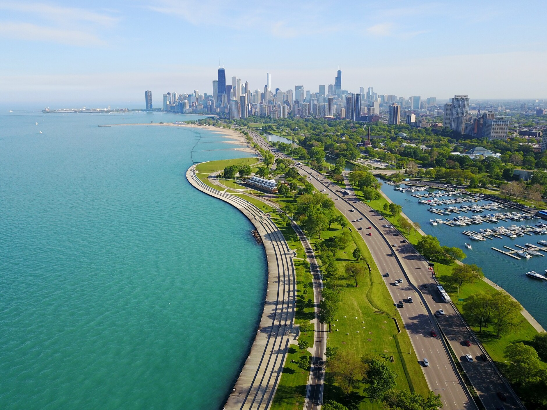 Loch Michigan agus an álainn lakefront Rian i Chicago - Lakefront Trail | Secret World Trip Planner